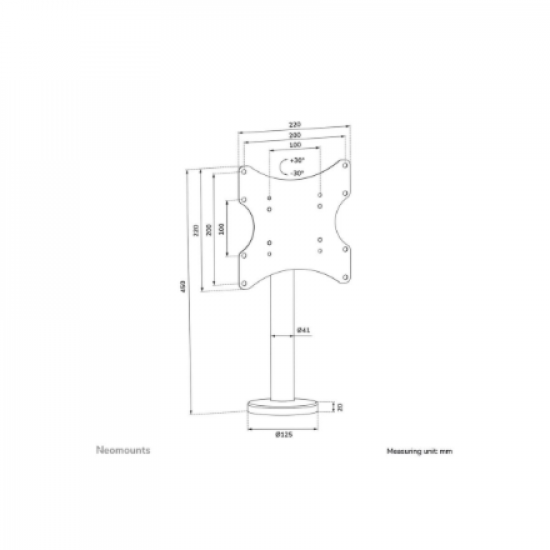 Neomounts Desk Mount | DS42-430BL12 TV stand | Swivel | 23-43 