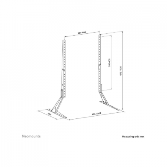 Neomounts Desk Mount | DS45-430BL19 TV stand | Adjustable Height | 23-75 