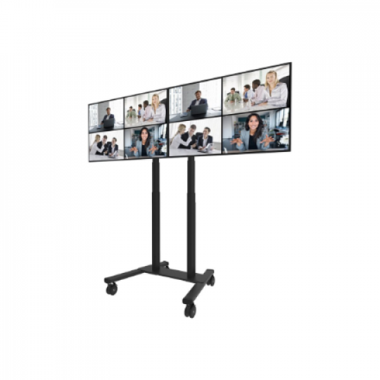 Neomounts Floor stand | ADM-875BL2 Dual screen adapter | Adjustable Height | 42-65 