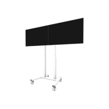 Neomounts Floor stand | ADM-875WH2 Dual screen adapter | Adjustable Height | 42-65 