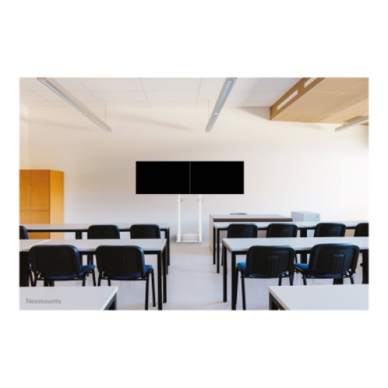 Neomounts Floor stand | ADM-875WH2 Dual screen adapter | Adjustable Height | 42-65 