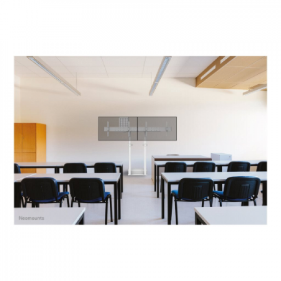 Neomounts Floor stand | ADM-875WH2 Dual screen adapter | Adjustable Height | 42-65 