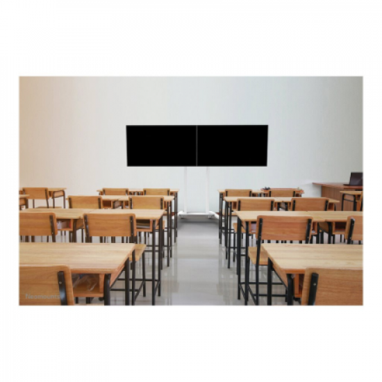 Neomounts Floor stand | ADM-875WH2 Dual screen adapter | Adjustable Height | 42-65 