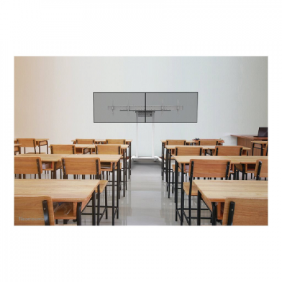 Neomounts Floor stand | ADM-875WH2 Dual screen adapter | Adjustable Height | 42-65 