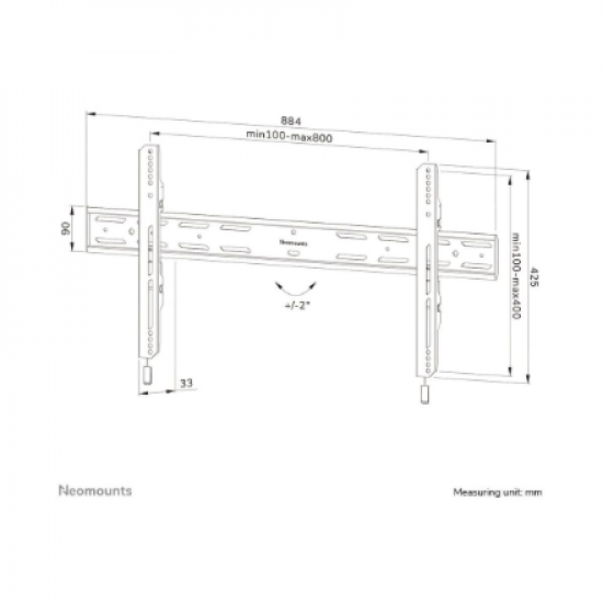Neomounts Wall mount | WL30S-850BL18 TV mount wall | Adjustable Height | 43-86 