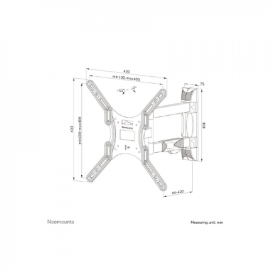Neomounts Wall mount | WL40-550BL14 TV mount wall | Rotate, Tilt, Swivel | 32-55 