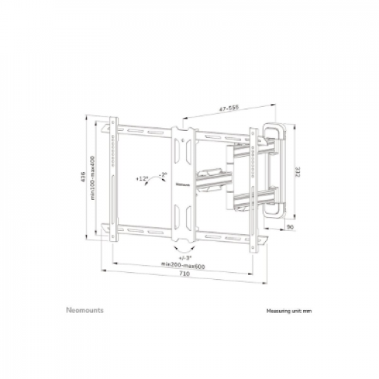 Neomounts Wall mount | WL40S-850BL16 TV mount wall | Full motion, Tilt, Swivel | 40-70 