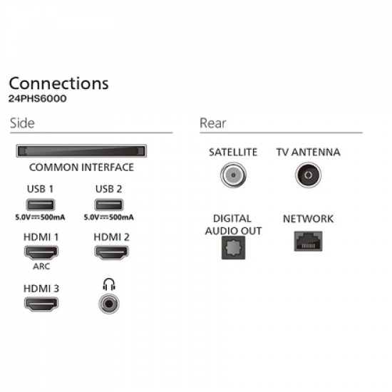Philips | 24PHS6000/12 | 24 | Smart TV | TITAN OS | Black