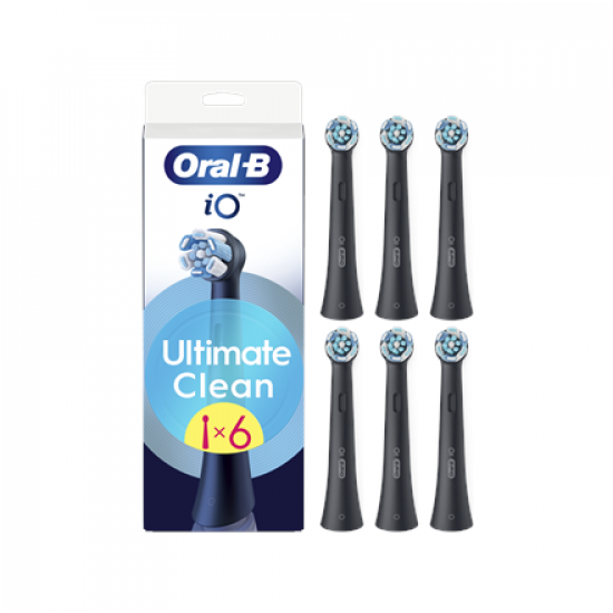 Oral-B | Replaceable toothbrush heads | iO UltimateClean | Heads | For adults | Number of brush heads included 6 | Black
