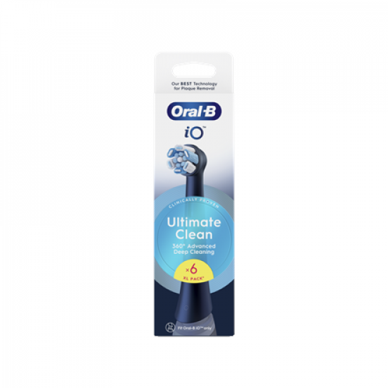 Oral-B | Replaceable toothbrush heads | iO UltimateClean | Heads | For adults | Number of brush heads included 6 | Black