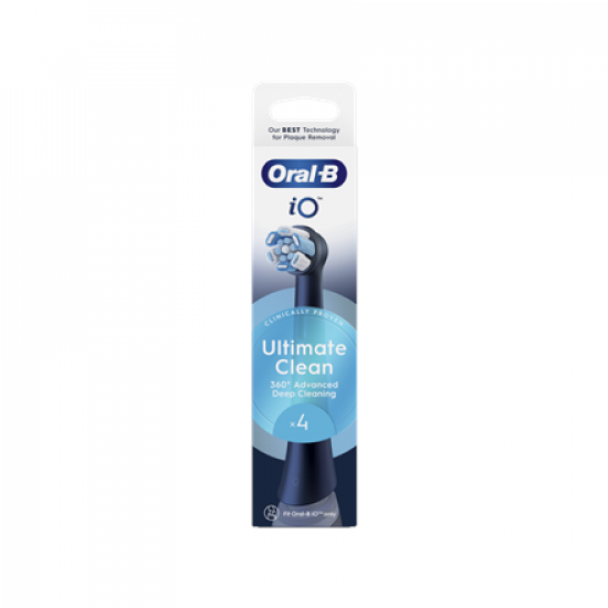 Oral-B | Replaceable toothbrush heads | iO UltimateClean | Heads | For adults | Number of brush heads included 4 | Black