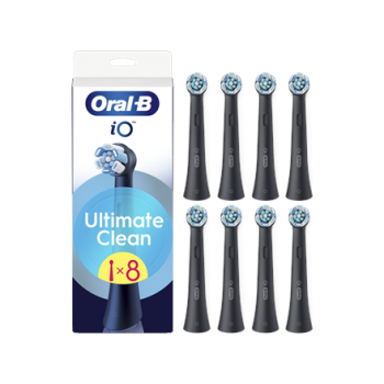 Oral-B | Replaceable toothbrush heads | iO UltimateClean | Heads | For adults | Number of brush heads included 8 | Black