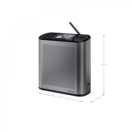 Sharp OSAKA Portable Digital Radio | DR-P530(GY) | USB port | Bluetooth | FM radio | Wireless connection