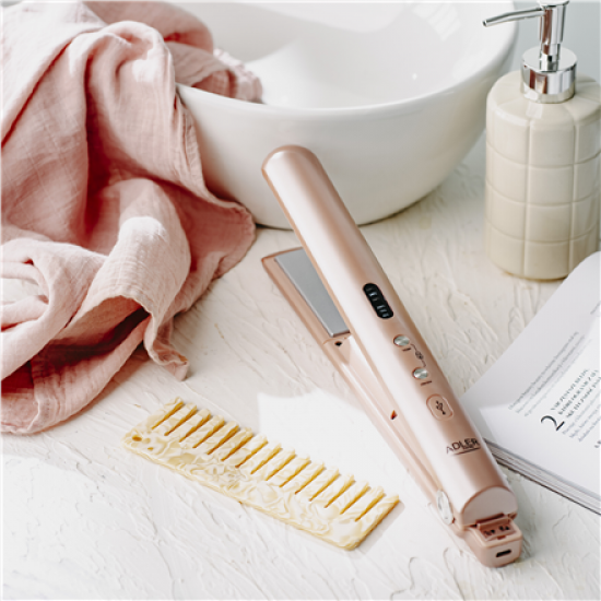 Adler Cordless Hair Straightener | AD 2327 | Ceramic heating system | Display LED | Temperature (min) 160 °C | Temperature (max) 220 °C | Pink