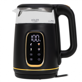 Adler Kettle with LED Display | AD 1305 | Electric | 2200 W | 1.7 L | Plastic | 360° rotational base | Black/Gold
