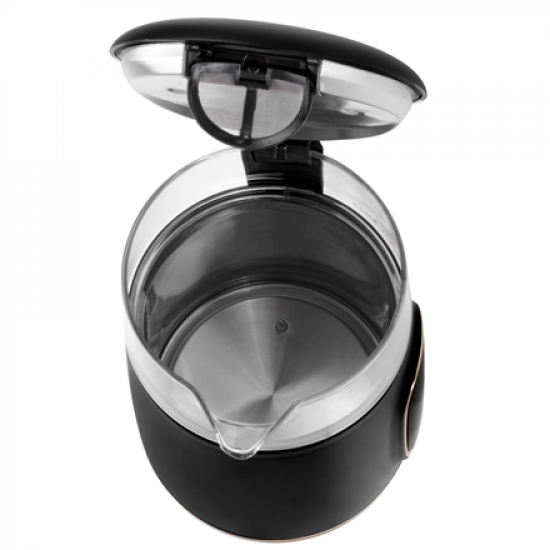 Adler Kettle with LED Display | AD 1305 | Electric | 2200 W | 1.7 L | Plastic | 360° rotational base | Black/Gold