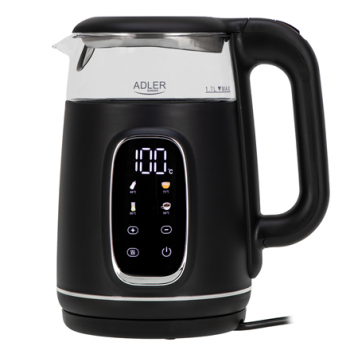 Adler Kettle with LED Display | AD 1305 | Electric | 2200 W | 1.7 L | Plastic | 360° rotational base | Black/Silver