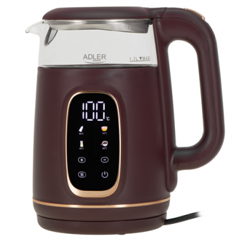 Adler Kettle with LED Display | AD 1305 | Electric | 2200 W | 1.7 L | Plastic | 360° rotational base | Burgundy
