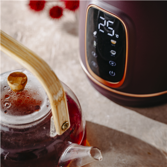 Adler Kettle with LED Display | AD 1305 | Electric | 2200 W | 1.7 L | Plastic | 360° rotational base | Burgundy
