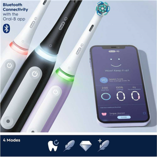Oral-B | Electric Toothbrush | iO Series 4s | Rechargeable | For adults | Number of brush heads included 1 | Number of teeth brushing modes 4 | Black