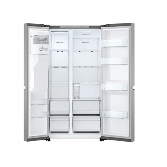 LG Refrigerator | GSLC41PYPE | Energy efficiency class E | Free standing | Side by side | Height 179 cm | Fridge net capacity 420 L | Freezer net capacity 221 L | Display | 36 dB | Grey