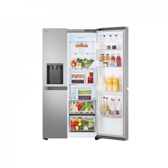 LG Refrigerator | GSLC41PYPE | Energy efficiency class E | Free standing | Side by side | Height 179 cm | Fridge net capacity 420 L | Freezer net capacity 221 L | Display | 36 dB | Grey