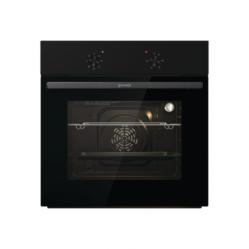 Gorenje Oven | BO6615E01B | 60 L | Electric | EnamelClean | Push pull buttons | Height 59.5 cm | Width 59.5 cm | Black