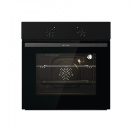 Gorenje Oven | BO6615E01B | 60 L | Electric | EnamelClean | Push pull buttons | Height 59.5 cm | Width 59.5 cm | Black