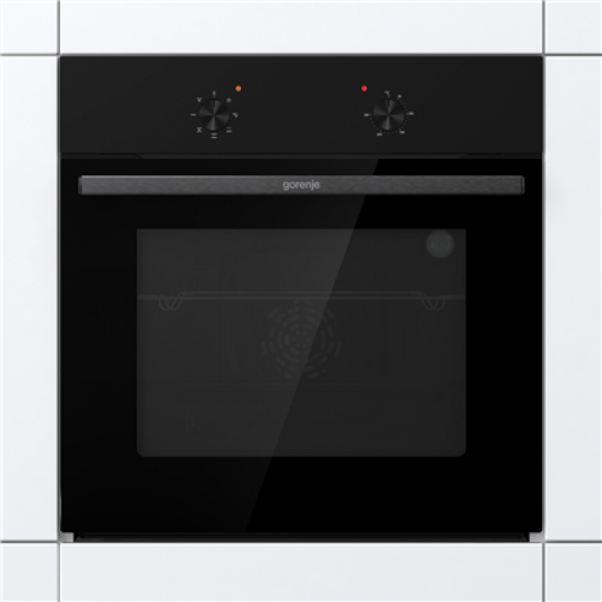 Gorenje Oven | BO6615E01B | 60 L | Electric | EnamelClean | Push pull buttons | Height 59.5 cm | Width 59.5 cm | Black