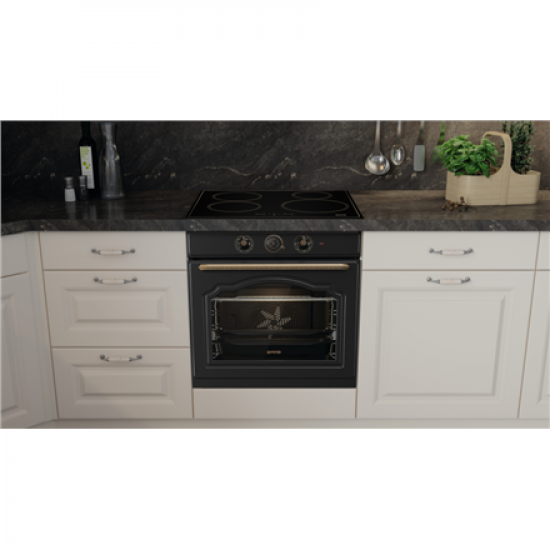 Gorenje Oven | BOS67372CLB | 77 L | Electric | AquaClean | Mechanical control | Steam function | Height 59.5 cm | Width 59.5 cm | Black