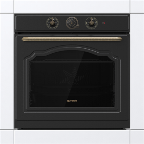 Gorenje Oven | BOS67372CLB | 77 L | Electric | AquaClean | Mechanical control | Steam function | Height 59.5 cm | Width 59.5 cm | Black