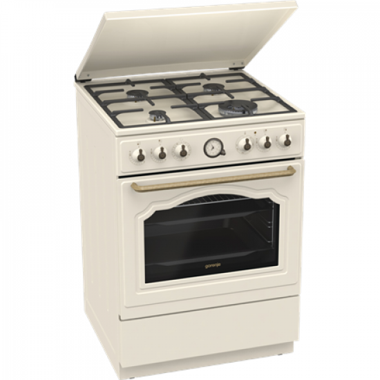 Gorenje Cooker | GKS6C71CLI | Hob type Gas | Oven type Electric | Gold | Width 60 cm | Depth 60 cm | 71 L