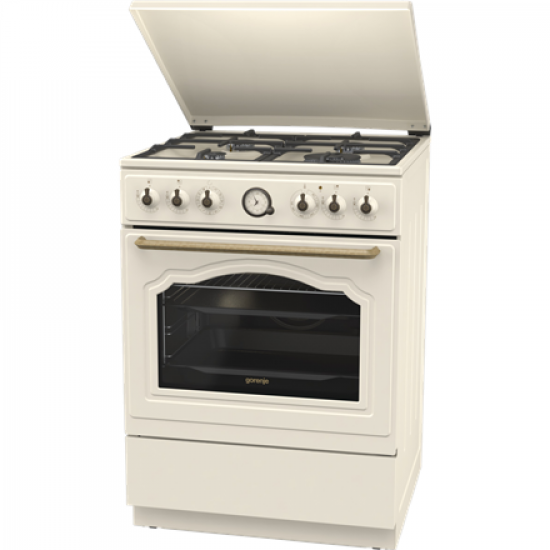 Gorenje Cooker | GKS6C71CLI | Hob type Gas | Oven type Electric | Gold | Width 60 cm | Depth 60 cm | 71 L