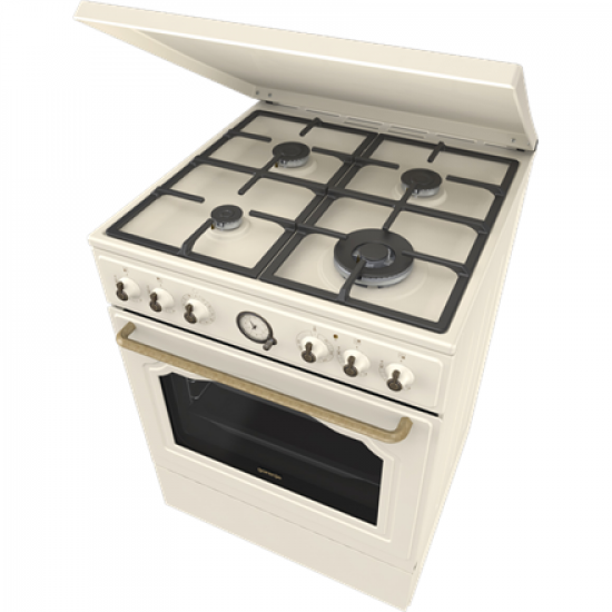 Gorenje Cooker | GKS6C71CLI | Hob type Gas | Oven type Electric | Gold | Width 60 cm | Depth 60 cm | 71 L