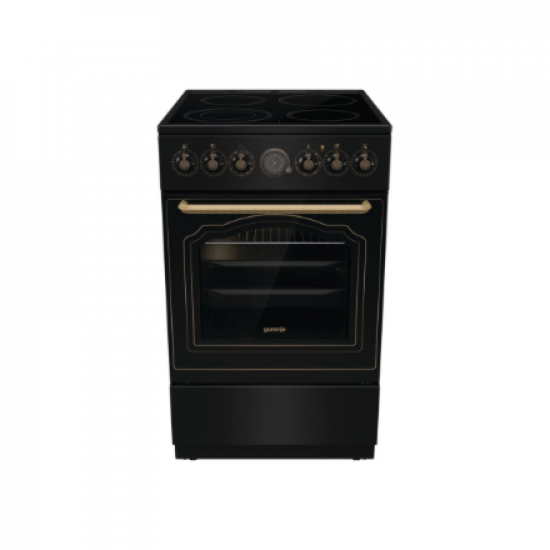Gorenje Cooker | GECS5B70CLB | Hob type Vitroceramic | Oven type Electric | Black | Width 50 cm | Depth 59.4 cm | 70 L