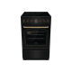 Gorenje Cooker | GECS5B70CLB | Hob type Vitroceramic | Oven type Electric | Black | Width 50 cm | Depth 59.4 cm | 70 L