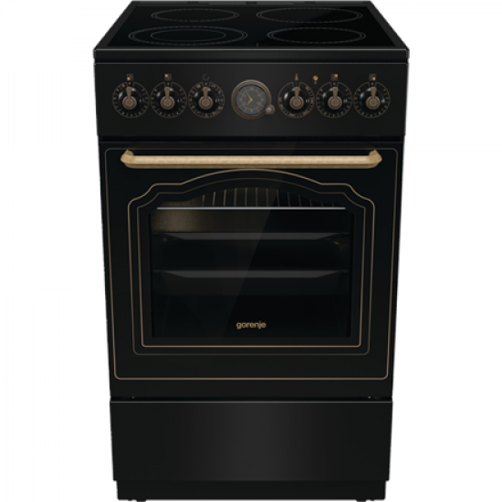 Gorenje Cooker | GECS5B70CLB | Hob type Vitroceramic | Oven type Electric | Black | Width 50 cm | Depth 59.4 cm | 70 L
