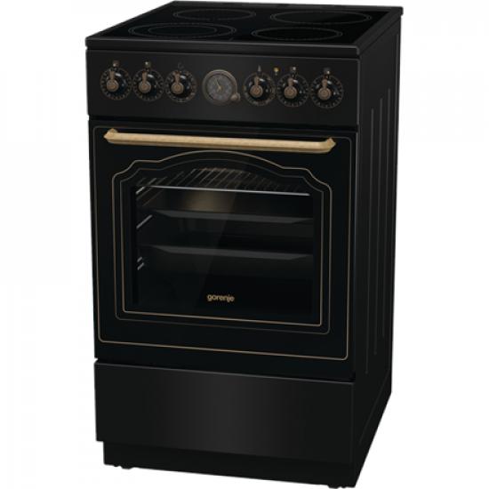 Gorenje Cooker | GECS5B70CLB | Hob type Vitroceramic | Oven type Electric | Black | Width 50 cm | Depth 59.4 cm | 70 L