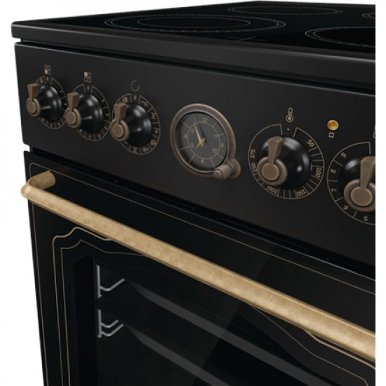 Gorenje Cooker | GECS5B70CLB | Hob type Vitroceramic | Oven type Electric | Black | Width 50 cm | Depth 59.4 cm | 70 L