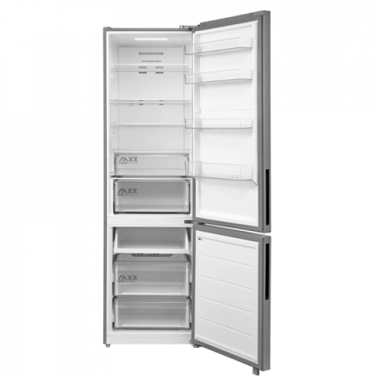 Midea Refrigerator | MDRB600MME46 | Energy efficiency class E | Free standing | Combi | Height 201 cm | No Frost system | Fridge net capacity 313 L | Freezer net capacity 130 L | Display | 35 dB | Stainless steel