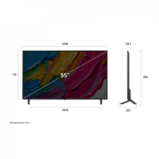 LG 55QNED80A3A | 55 | Smart TV | webOS | UHD | Black