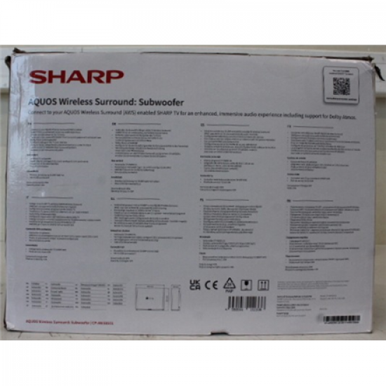 SALE OUT. Sharp AQUOS Wireless Surround Subwoofer | Sharp | AQUOS Surround Subwoofer | CP-AWS0101 | Wi-Fi | DAMAGED PACKAGING