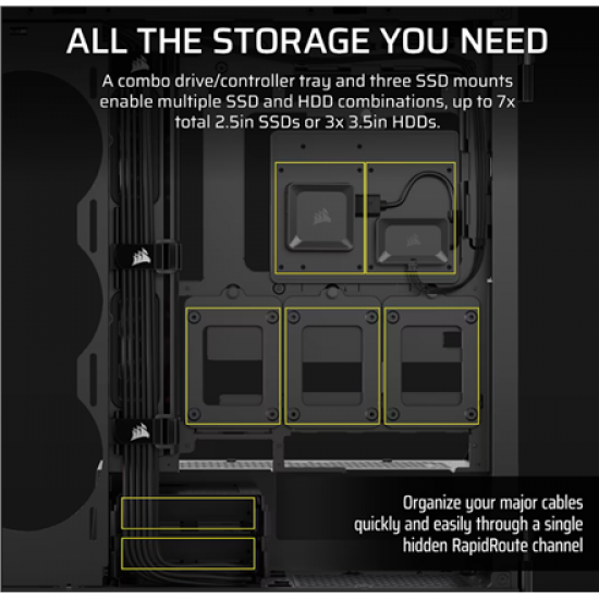 Corsair PC Case | iCUE LINK 5000T LX RGB | Black | Mid-Tower | Power supply included No