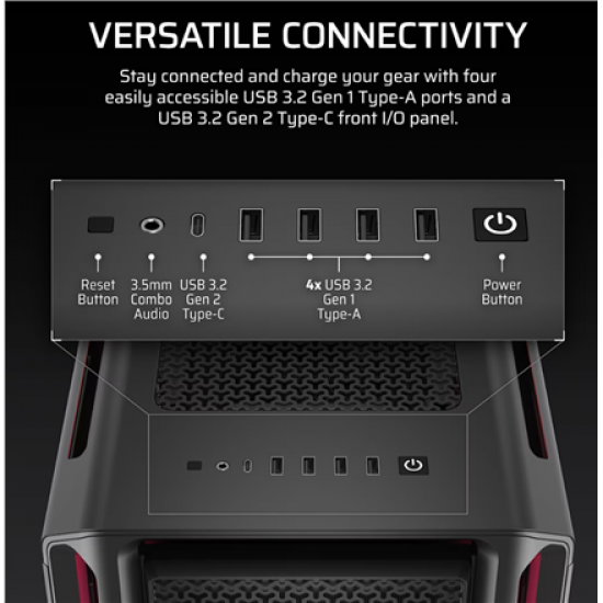 Corsair PC Case | iCUE LINK 5000T LX RGB | Black | Mid-Tower | Power supply included No