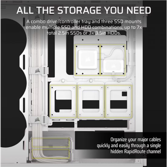 Corsair PC Case | iCUE LINK 5000T LX RGB | White | Mid-Tower | Power supply included No