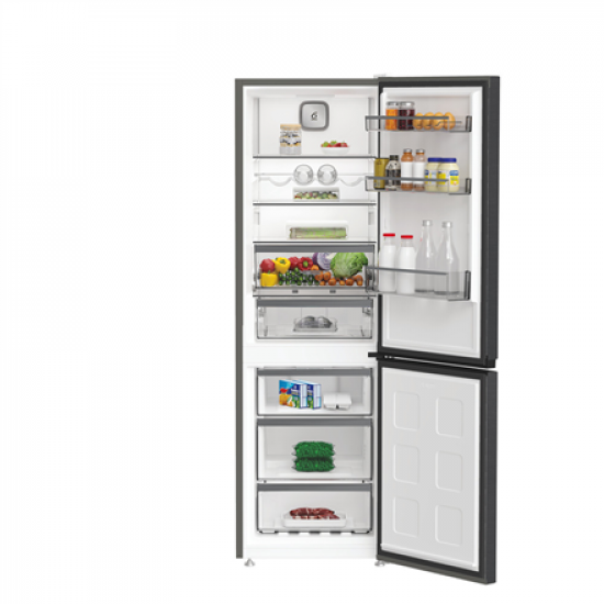 Whirlpool Refrigerator | WHK 26362 XBR4E | Energy efficiency class E | Free standing | Combi | Height 186.5 cm | No Frost system | Fridge net capacity 201 L | Freezer net capacity 106 L | Display | 37 dB | Black