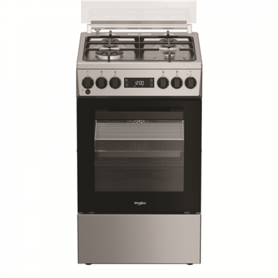 Whirlpool Cooker | W5G8LMSWTX | Hob type Gas | Oven type Electric | Stainless steel | Width 50 cm | Depth 60 cm | 60 L