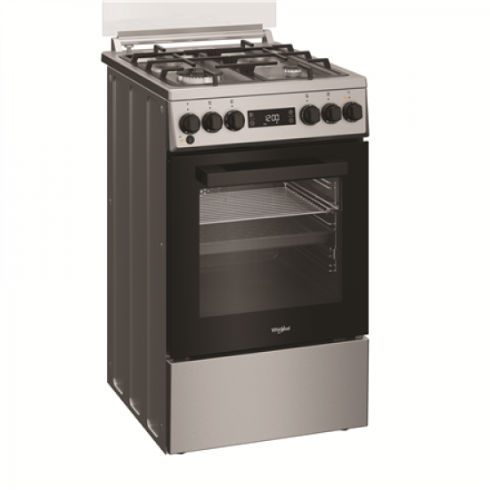 Whirlpool Cooker | W5G8LMSWTX | Hob type Gas | Oven type Electric | Stainless steel | Width 50 cm | Depth 60 cm | 60 L