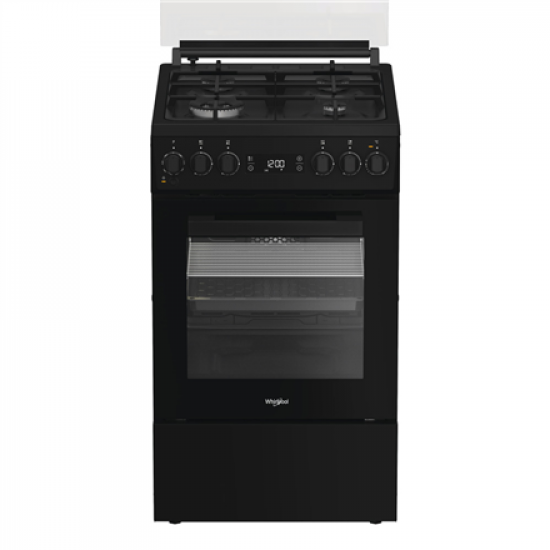 Whirlpool Cooker | W5G8LMSWTB | Hob type Gas | Oven type Electric | Black | Width 50 cm | Depth 60 cm | 60 L