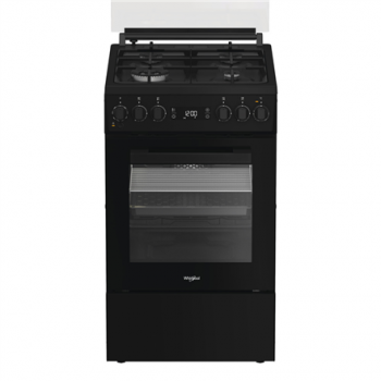 Whirlpool Cooker | W5G8LMSWTB | Hob type Gas | Oven type Electric | Black | Width 50 cm | Depth 60 cm | 60 L